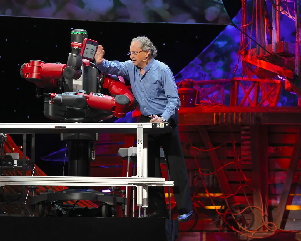 humanoid robot picking up beans dexterity test