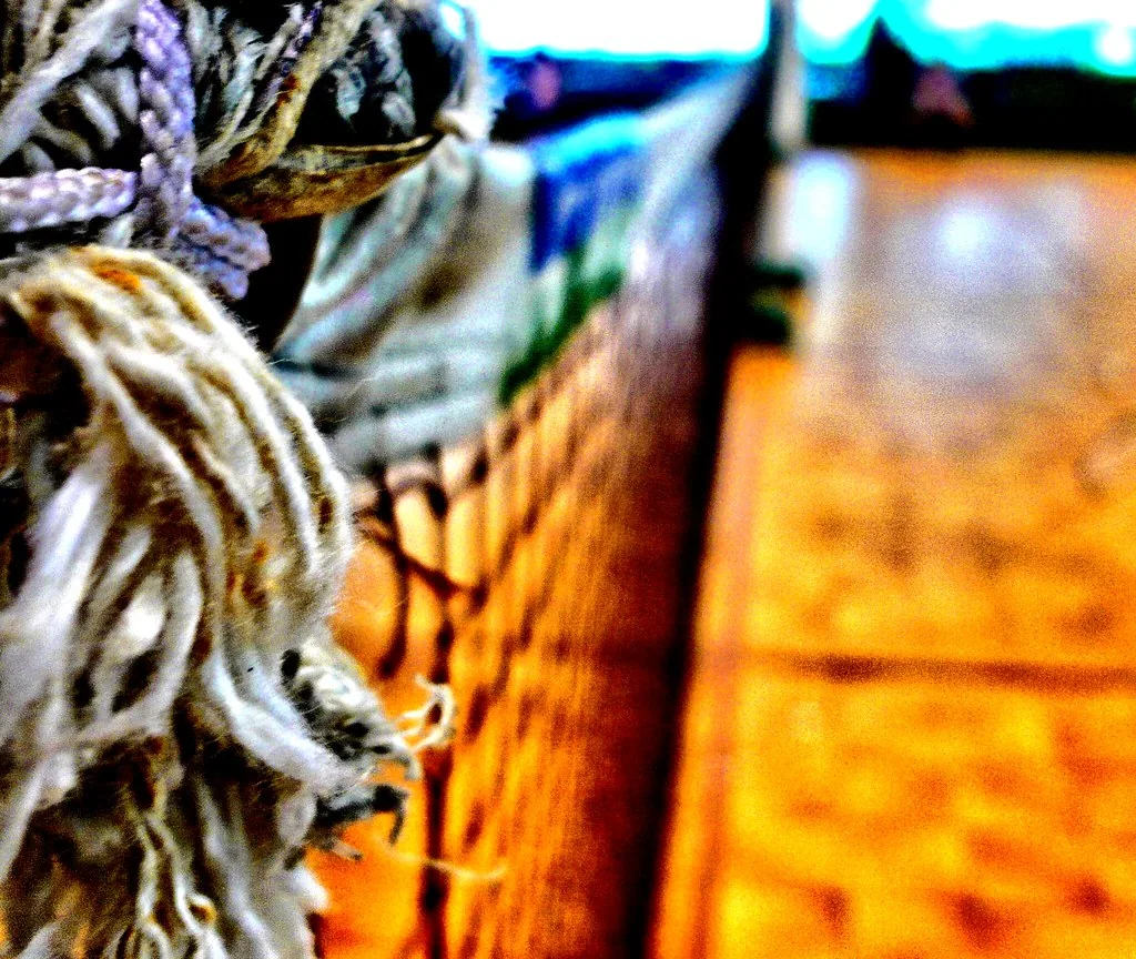 badminton net closeup indoor arena