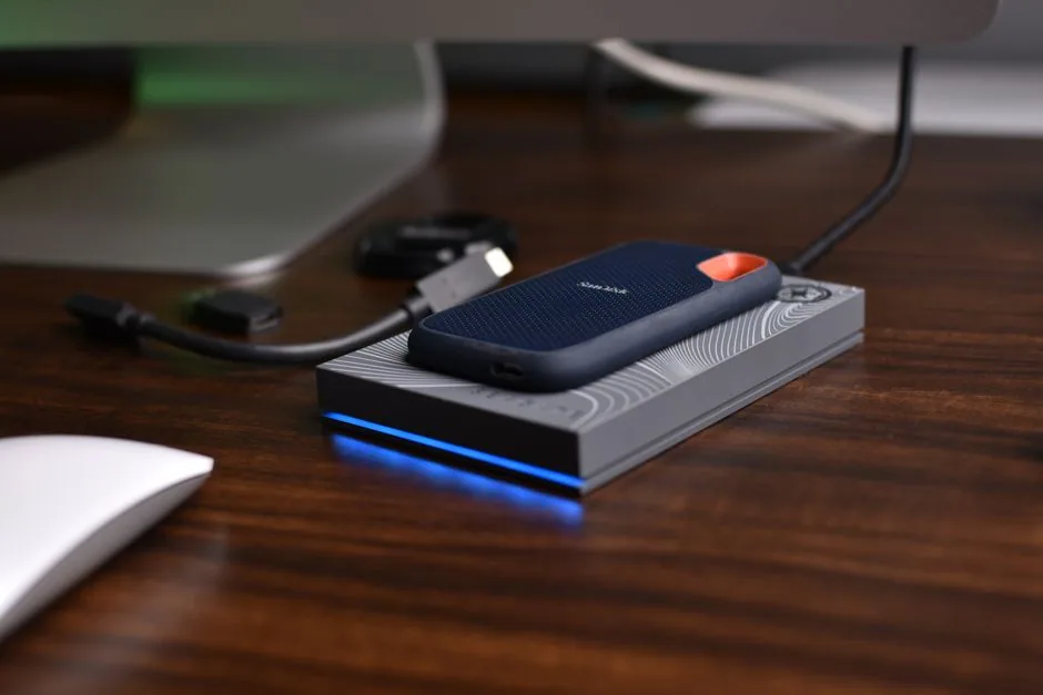 External storage on a desk; illustrative photo, not a compatibility recommendation