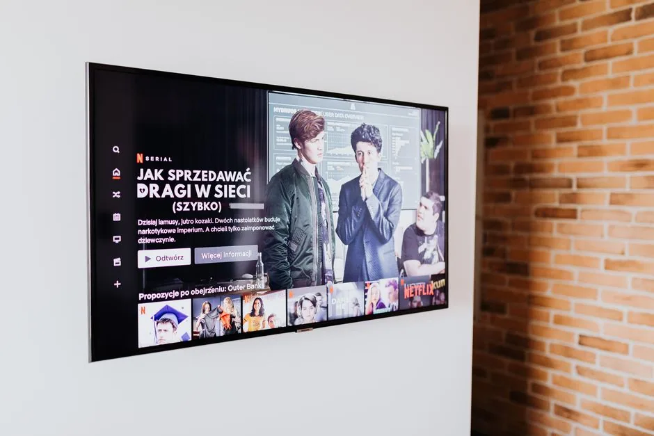 smart TV displaying streaming content in living room