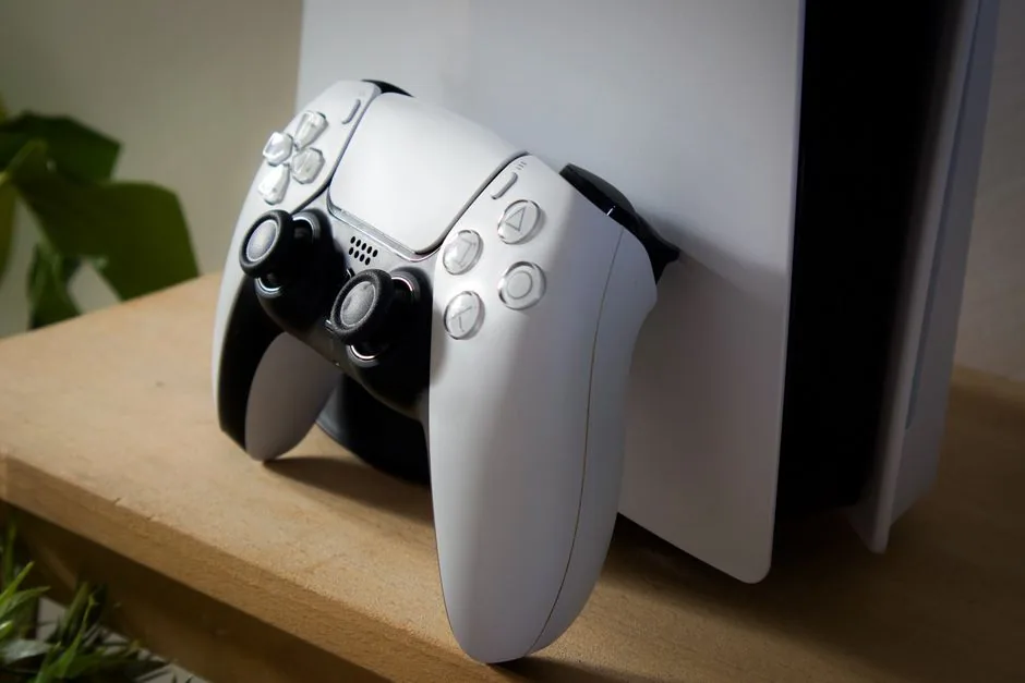 PlayStation 5 console with a DualSense controller