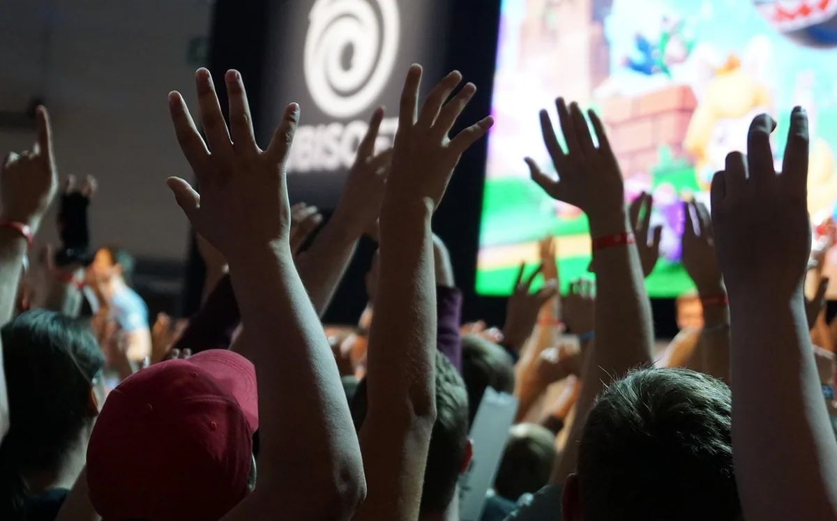 crowd of people at Gamescom convention in Cologne