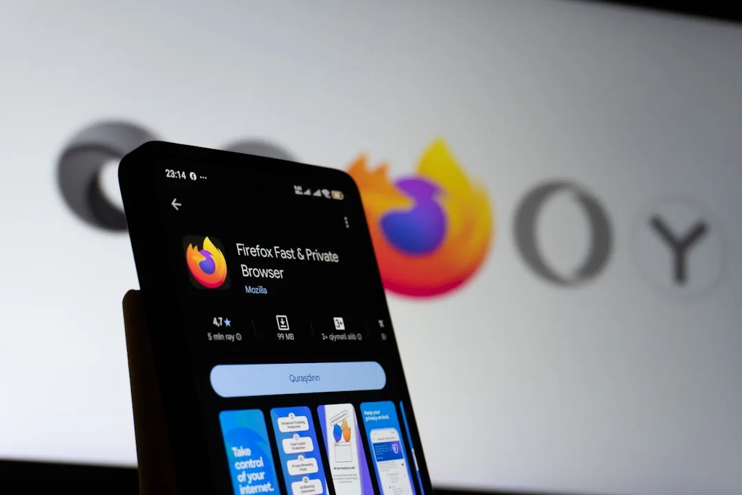 smartphone displaying Firefox logo