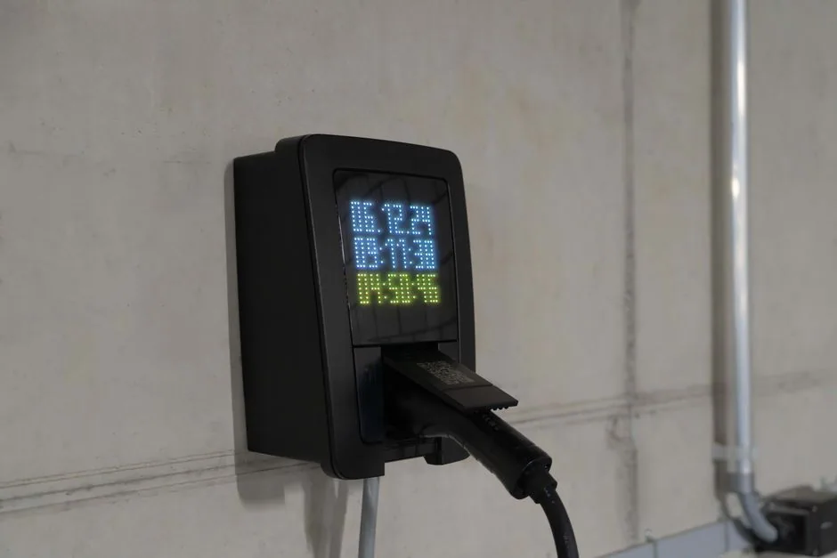 EV charging station digital display
