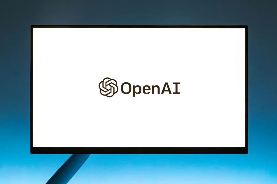 OpenAI logo displayed on a monitor