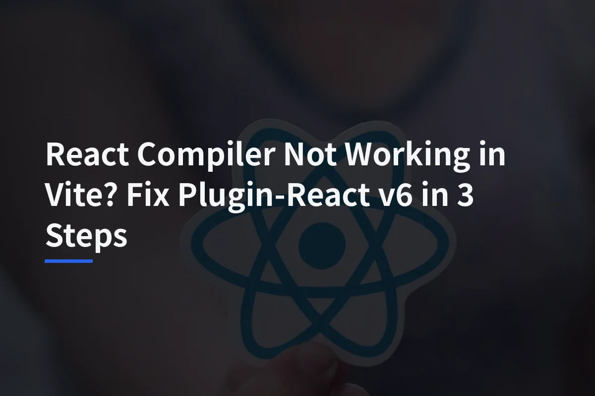 Code editor showing a Vite configuration while troubleshooting React Compiler
