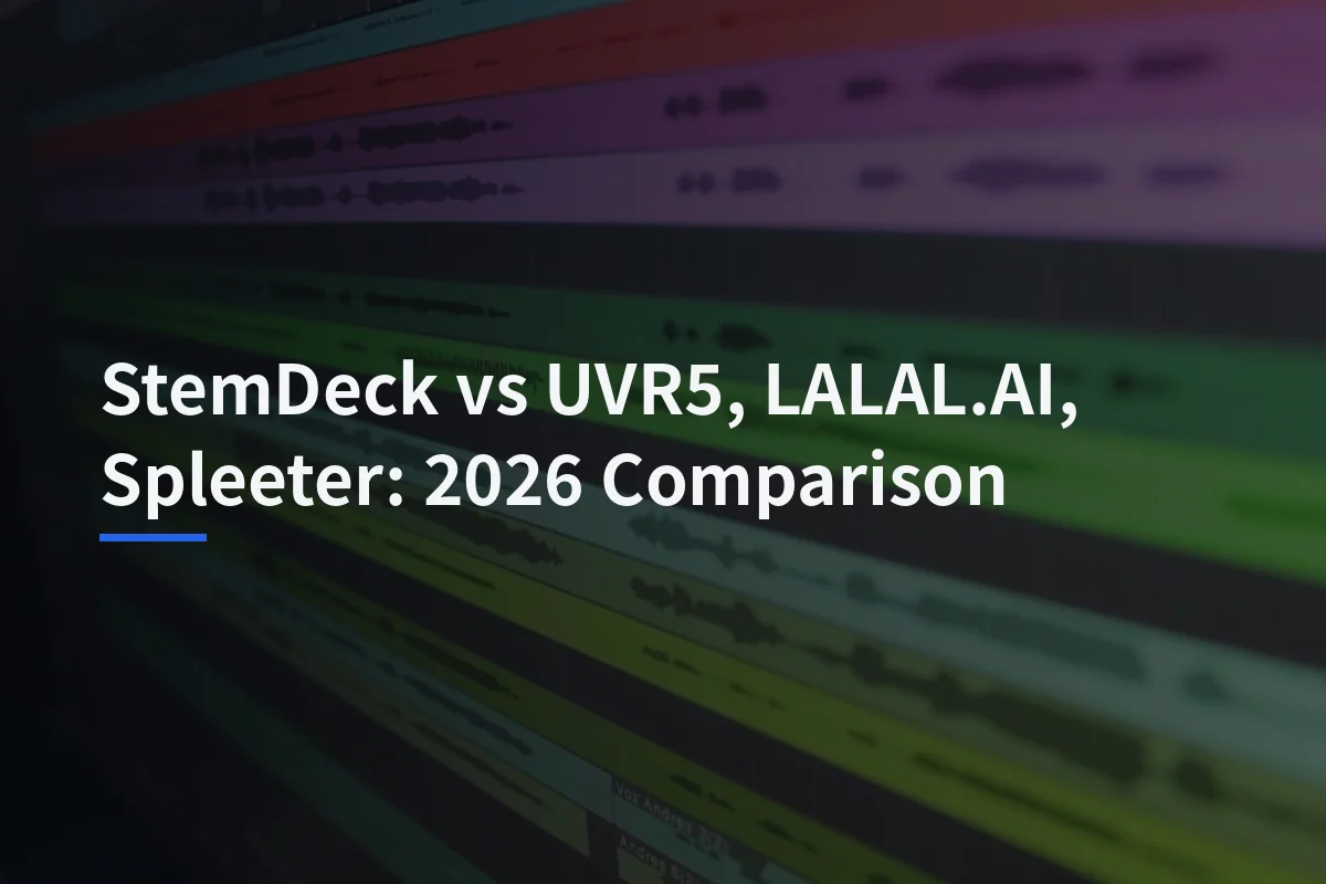 Audio stem separation software comparison for music practice
