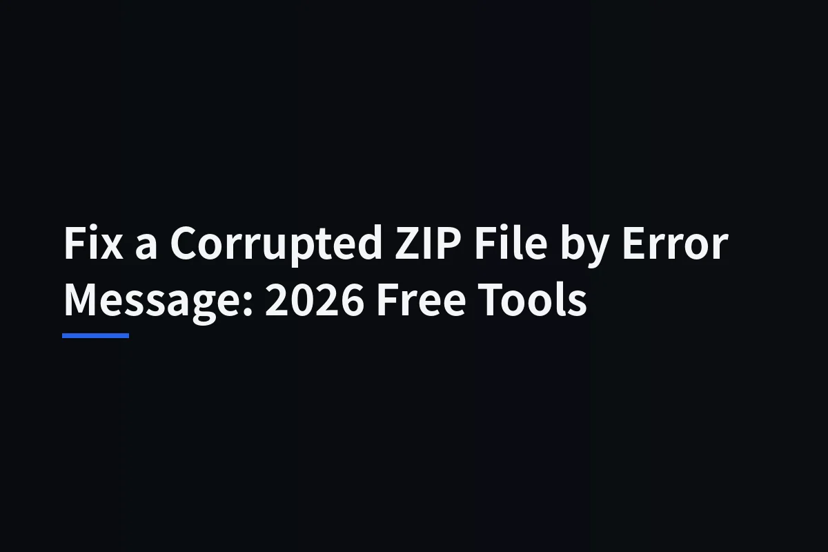 Corrupted ZIP File? Read the Error Before You Try a Repair