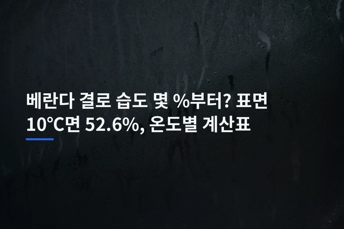 베란다 결로, 습도 60%만으로 판단할 수 없는 이유: 표면온도 계산표