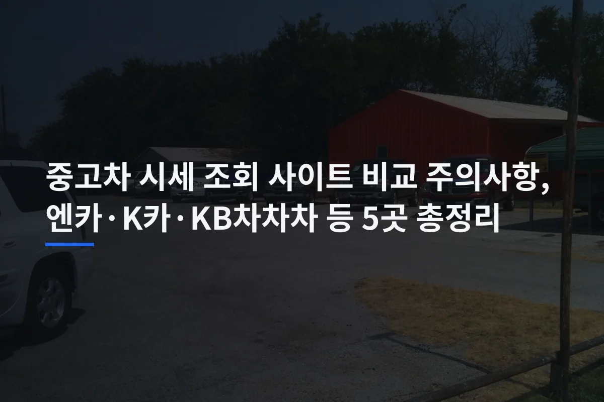 중고차 시세 조회, 플랫폼 가격과 실제 거래가를 구분하는 법