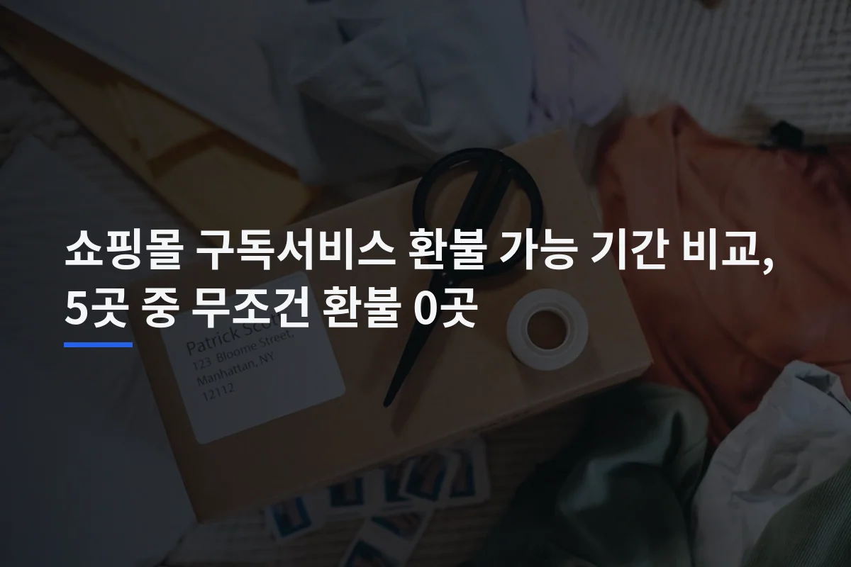 쇼핑몰 구독서비스 환불 가능 기간 비교, 5곳 중 무조건 환불 0곳