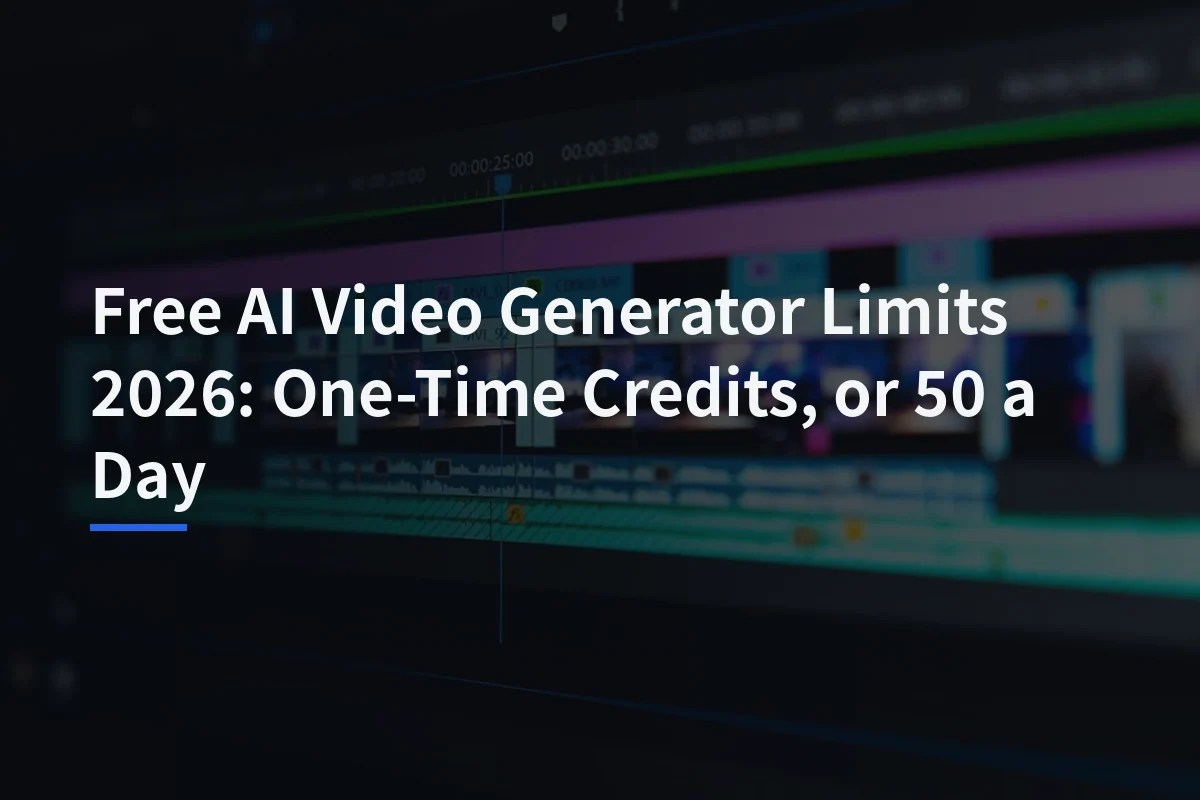 Free AI Video Generator Limits 2026: One-Time Credits, or 50 a Day
