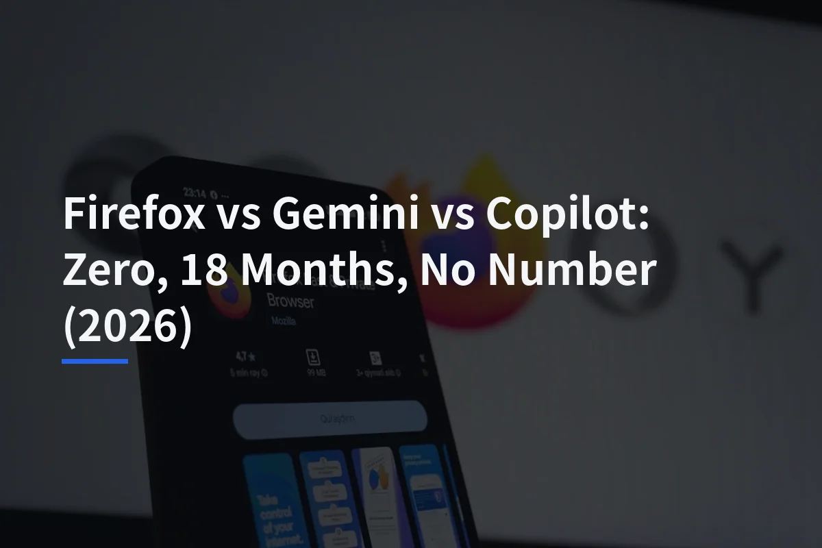 Firefox vs Gemini vs Copilot: Zero, 18 Months, No Number (2026)