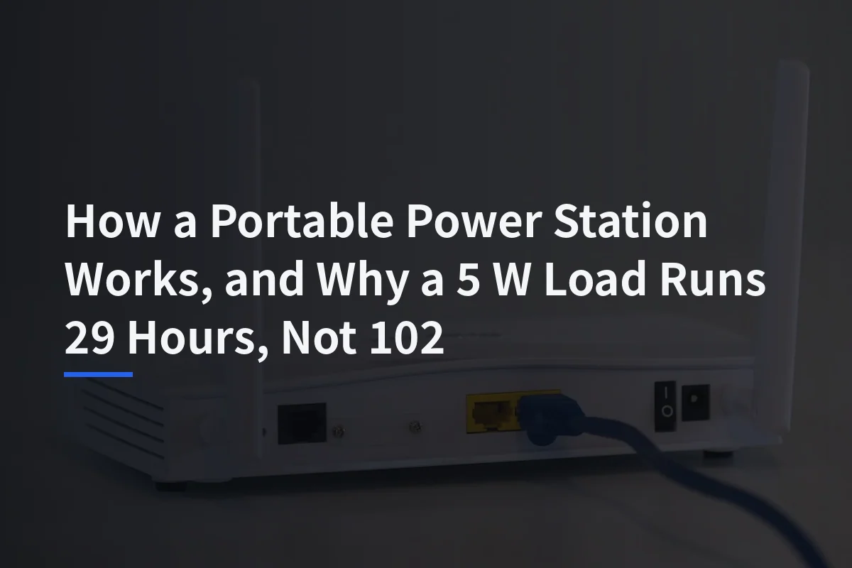 How a Portable Power Station Works, and Why a 5 W Load Runs 29 Hours, Not 102